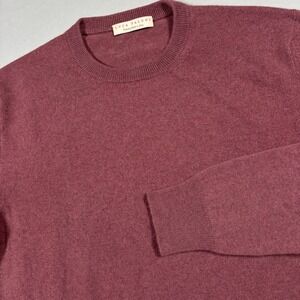 Luca Faloni Cashmere Sweater Mens M Maroon Red Crew Neck Knit Made in Italy